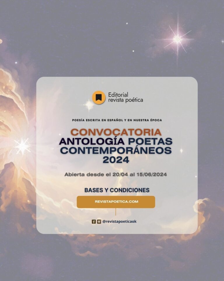 Convocatoria Antología Poetas Contemporáneos 2024