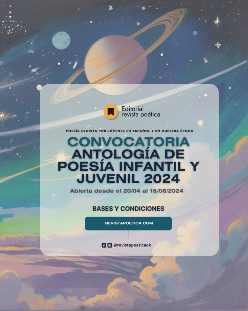 Convocatoria de Poesía Infantil y Juvenil 2024 de Revista Poética Editorial