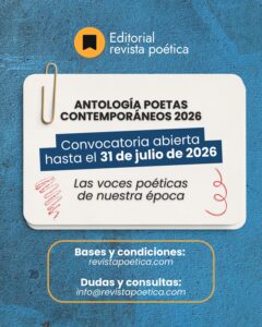 Convocatoria Antología Poetas Contemporáneos 2026